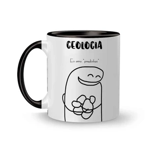 Caneca Cerâmica Profissões Flork - Geólogo / Geologia, Eu Amo "Predinhas" 325ml