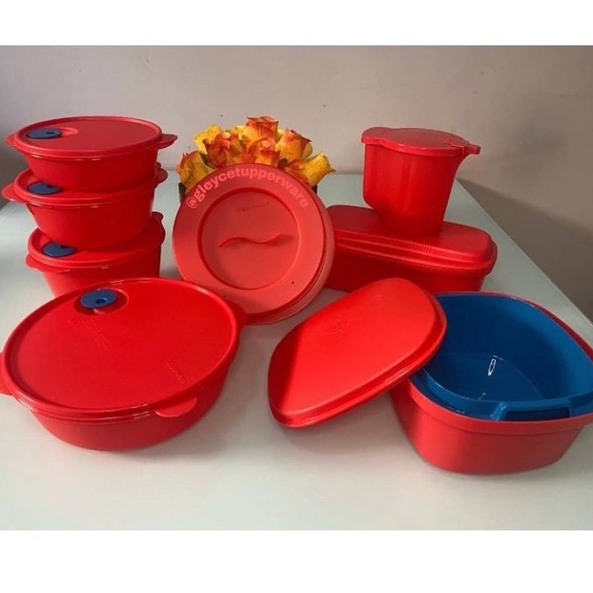 Tupperware Kit Microondas 8 Peças Vermelho - AliExpress