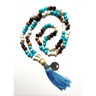 Japamala modelo bete russo tassel azul 108 contas tendencia