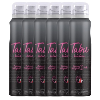 Kit Desodorante Aerosol Antitranspirante Tabu Baladeira 150ML com 6 Unidades