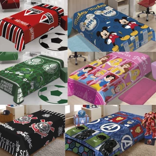 Cobertor Manta Soft Solteiro Time Carros Mickey Frozen Hot Wells Homem Aranha Jolitex Personagens