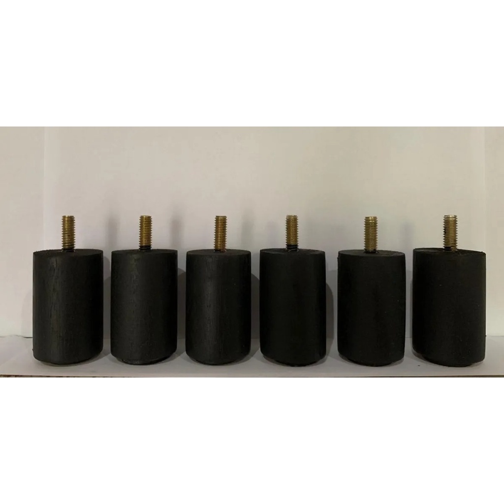 Pés Cama Box 7 Peças 6cm | Suporte Cama Baú Solteiro E Casal - Cor Marrom