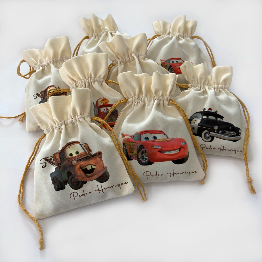 Kit 20 Saquinhos Sacolinha Lembrancinha Festa Carros