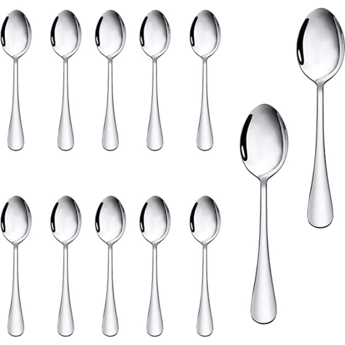 Kit C/24 Colher Sobremessa Inox,Colher De Sobremesa Aço Inox