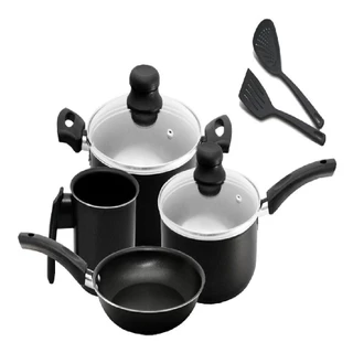 Conjunto De Panelas Antiaderente Preto Arnix 6 Peças