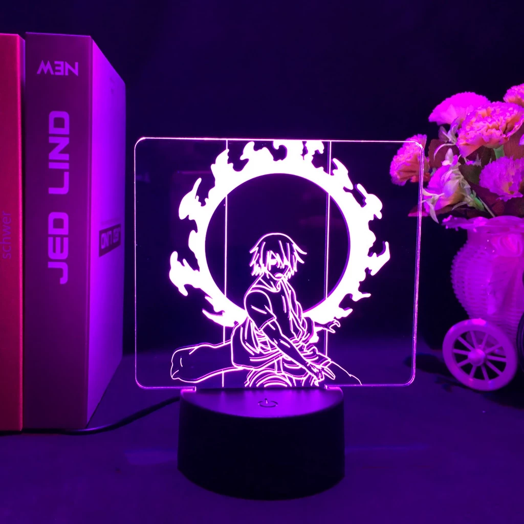 Anime Led Força De Fogo Benimaru Shinmon Para Decoração De Quarto Luz Nocturna Mesa De Aniversário 3d Lâmpada