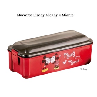 Marmita com porta talheres Decorado Disney Mickey e Minnie - 700 ml