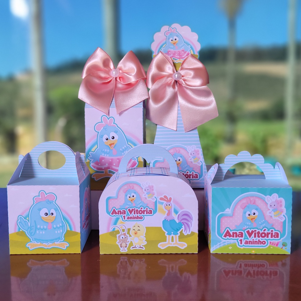 Kit Festa Personalizados Galinha Pintadinha Menina Lembrancinhas Caixinhas Para Festa Shopee