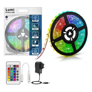 Fitas LED 3528 Rolo 5m 300 Leds Com Silicone Ip65 Prova Dágua Bivolt Rgb Branco Frio/branco quente Dupla Face