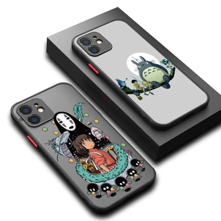 Studio Ghibli Anime Totoro Pele Matte Sinta A Do Telefone Celular Para iphone 14 11 12 13 Pro Max Mini 8 Plus XR X S Capa Castelo Em Movimento Spirited Away Howl