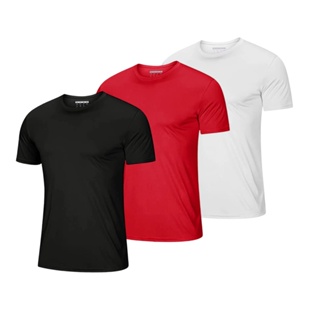 Kit Com 3 Camisetas Masculina Dry Fit Parvori P ao G2 - Academia Treino Corrida Esportes Envio Rápido