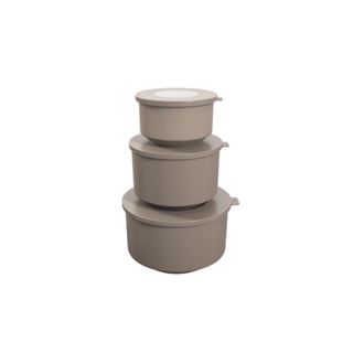 Conjunto de Potes com Tampa Coza Hoop 500ml, 1L, 2L 3 Peças Warm Gray