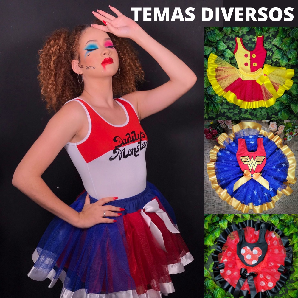 Roupa Arlequina Infantil Metalizada Carnaval + Meia Arrastão