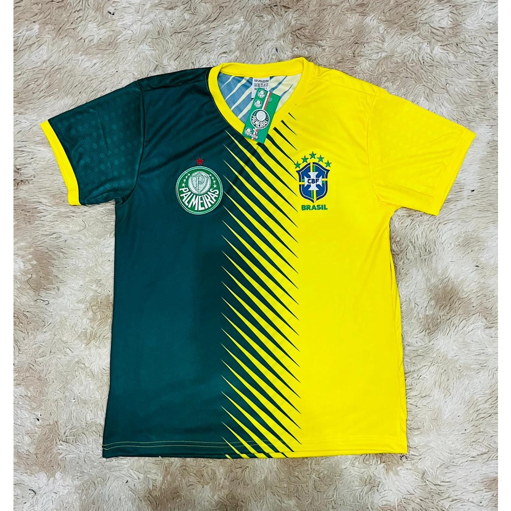 Camisa Blusa de Time Palmeiras/Brasil Camiseta Copa 2022