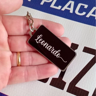 Chaveiro Placa Personalizado Seu Nome Frente e Verso. em Oferta na Shopee