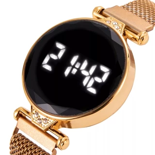 Relógio Digital Led Feminino Prova D Água Pulseira De Ima magnetica 221