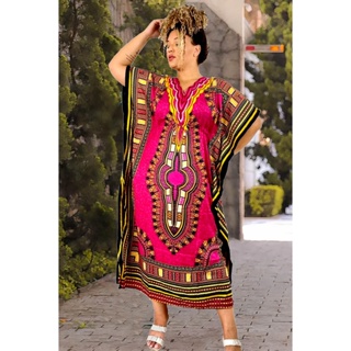 Vestido Feminino Kaftan Poncho Longo Indiano Moda Africana Plus Size Ajustavel