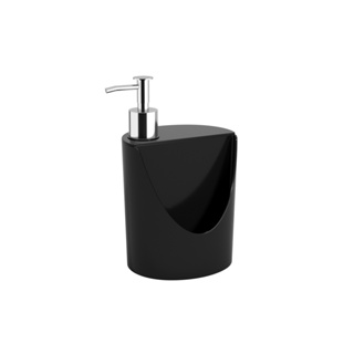 Dispenser para Detergente Líquido e Esponja Coza Basic 600 ml - 12 x 10,5 x 18 cm Preto
