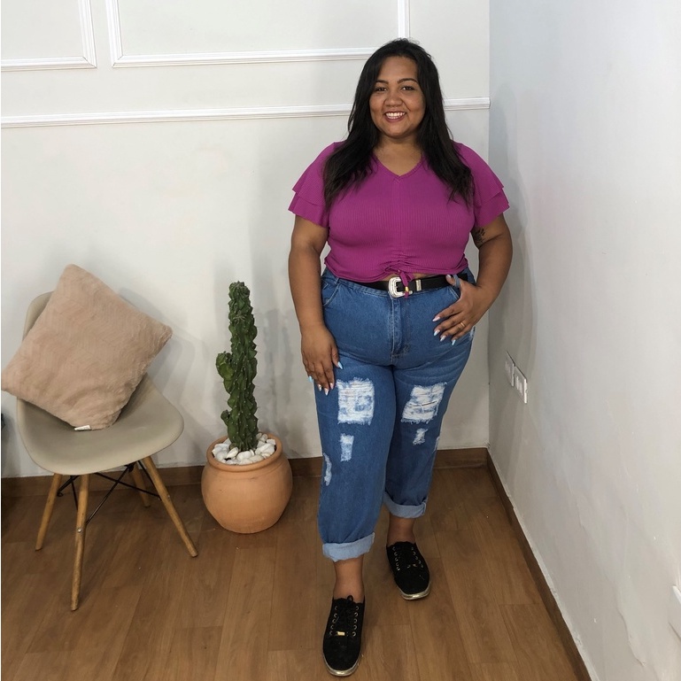 Calça jeans com store lycra plus size