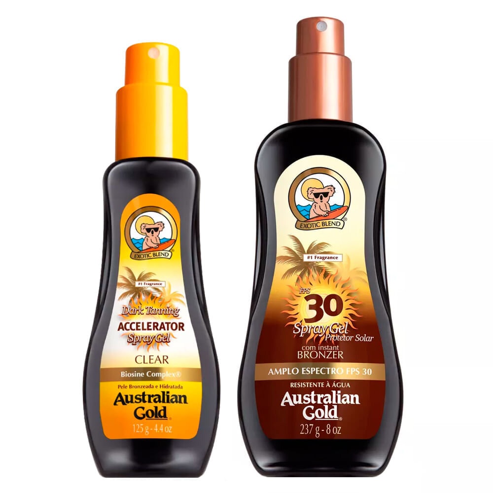 Estojo Protetor Solar Fps30 237g + Acel Bronzeador 125g - Australian ...