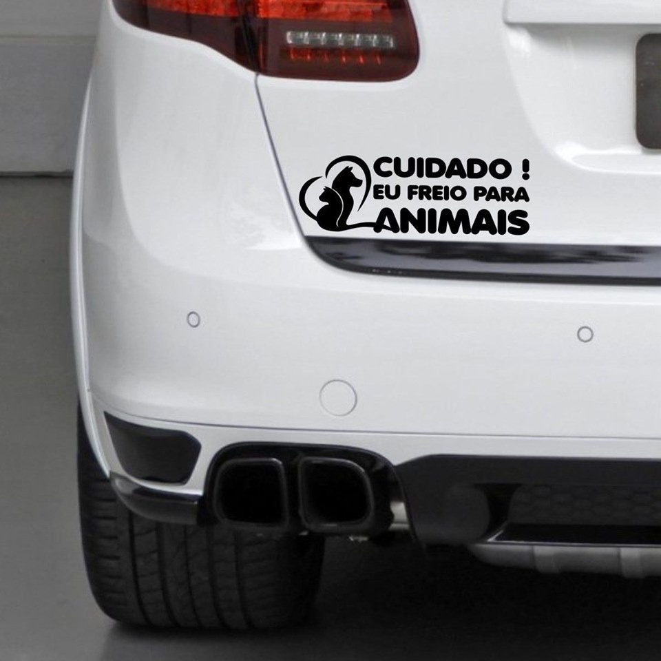 Adesivo Eu Freio Para Animais Carro Moto Not Cuidado Animais