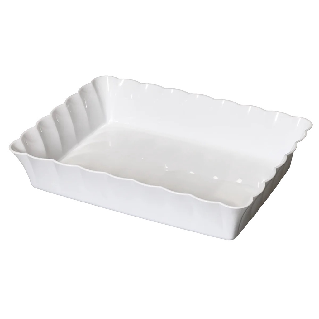 Travessa Retangular Para Alimentos Canelatta Le Chef Cor Branca Tamanho 34x26x6cm