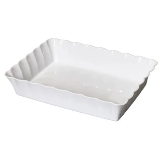 Travessa Retangular Para Alimentos Canelatta Le Chef Cor Branca Tamanho 34x26x6cm