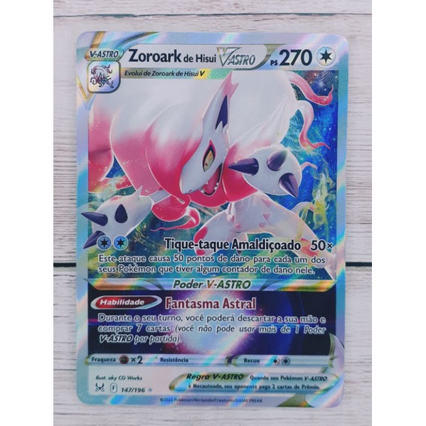 Carta Pokemon Zoroark De Hisui V Astro Origem Perdida Shopee Brasil