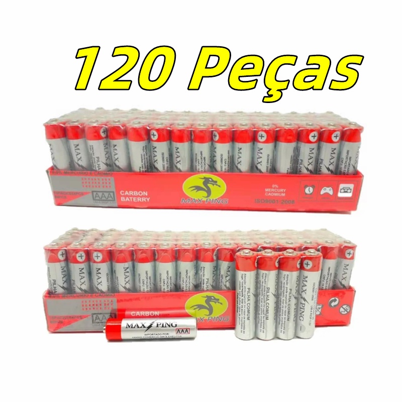 120 Unidades Pilha Comum Pilha Palito AAA