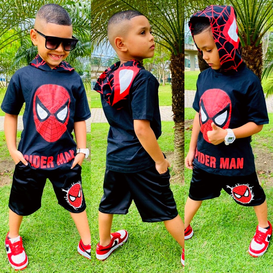 Conjunto Infantil Músculos Homem Aranha Marvel