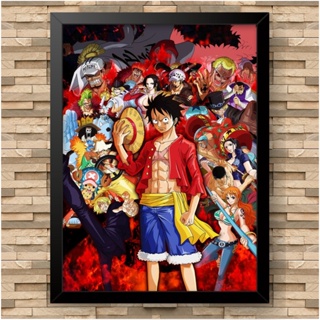 ONE PIECE - Quadros de séries, filmes, e animes - Quadro parede & decoração  - Presente - #A014