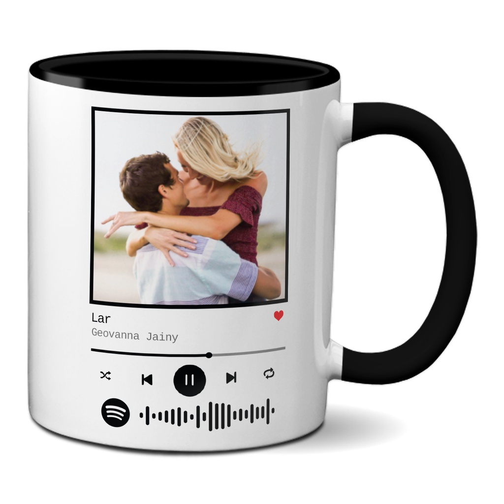 Caneca Sua Música Preferida E Foto Personalizada Spotify