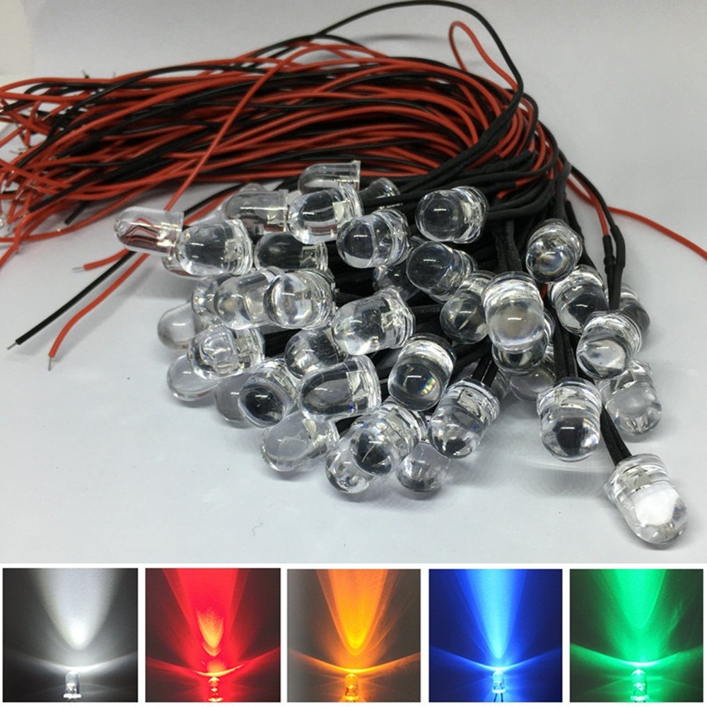 Diodo LED Blu 3mm Alta Luminosità Pre-cablato 20cm 3-12V IP44 - STG-TOP