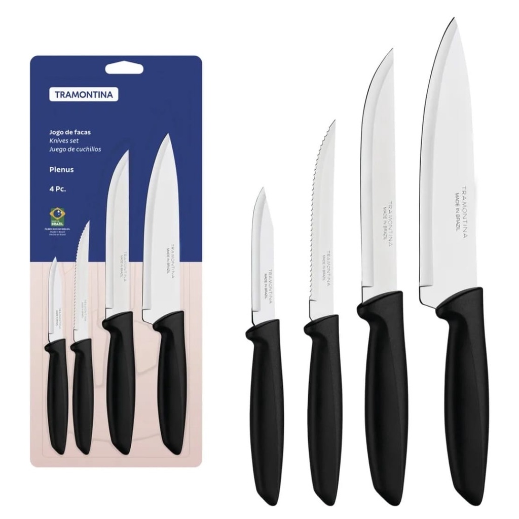 Jogo De Facas Inox 4 Peças Plenus - Tramontina