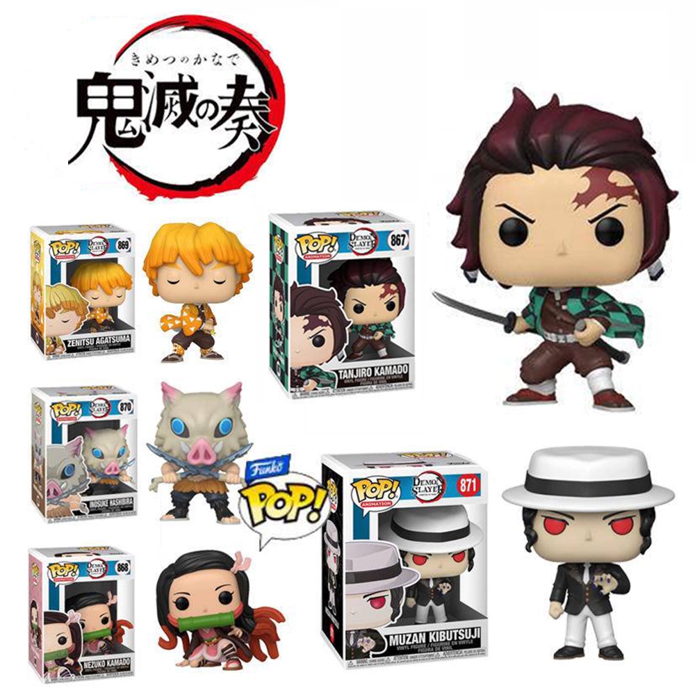 Anime Boneco FUNKO POP Demon Slayer PVC Action Figure Tanjiro Nezuko ...