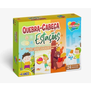 QUEBRA-CABECA MADEIRA ESTACOES DO ANO 24 PCS UNIDADE 142 - AQUARELA BRINQUEDOS