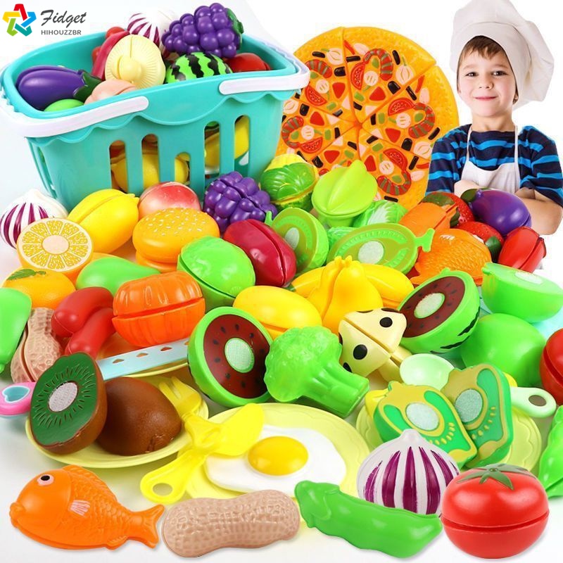 ORFOFE 1 Conjunto Mochila De Legumes e Frutas Bonecos Para Crianças Cortar  Comida Brinquedo Jogo De Simulação De Comida Brinquedos Vegetais Vegetal