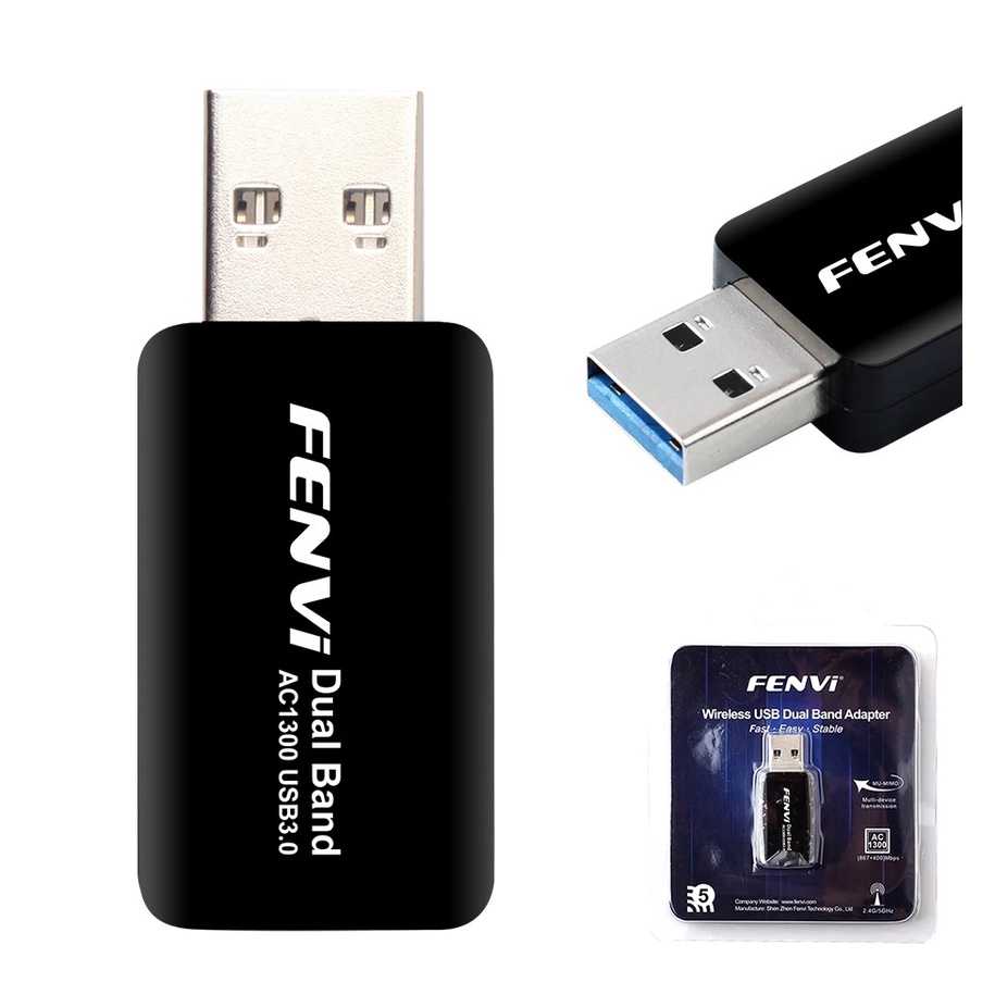 Mini Adaptador Wi-fi Wireless Usb Dual Band Fenvi Ac1300 | Shopee Brasil