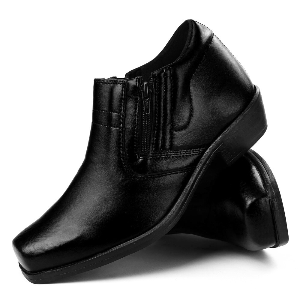 Bota Social Masculina Barbosas Cano Curto Zíper Conforto