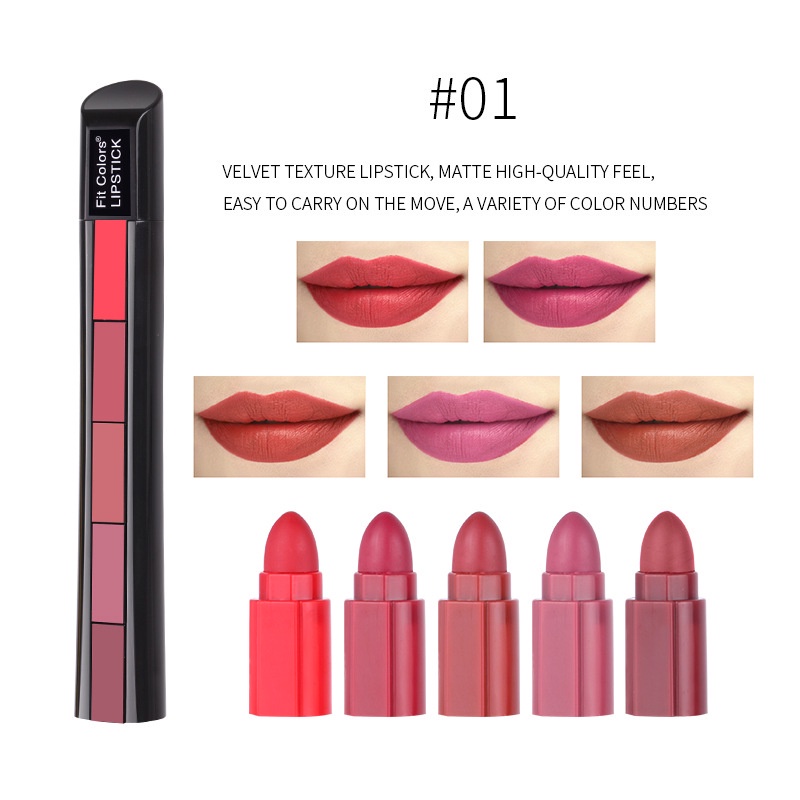 Cores Matte 5 Batom/Velvet Gloss | Shopee Brasil