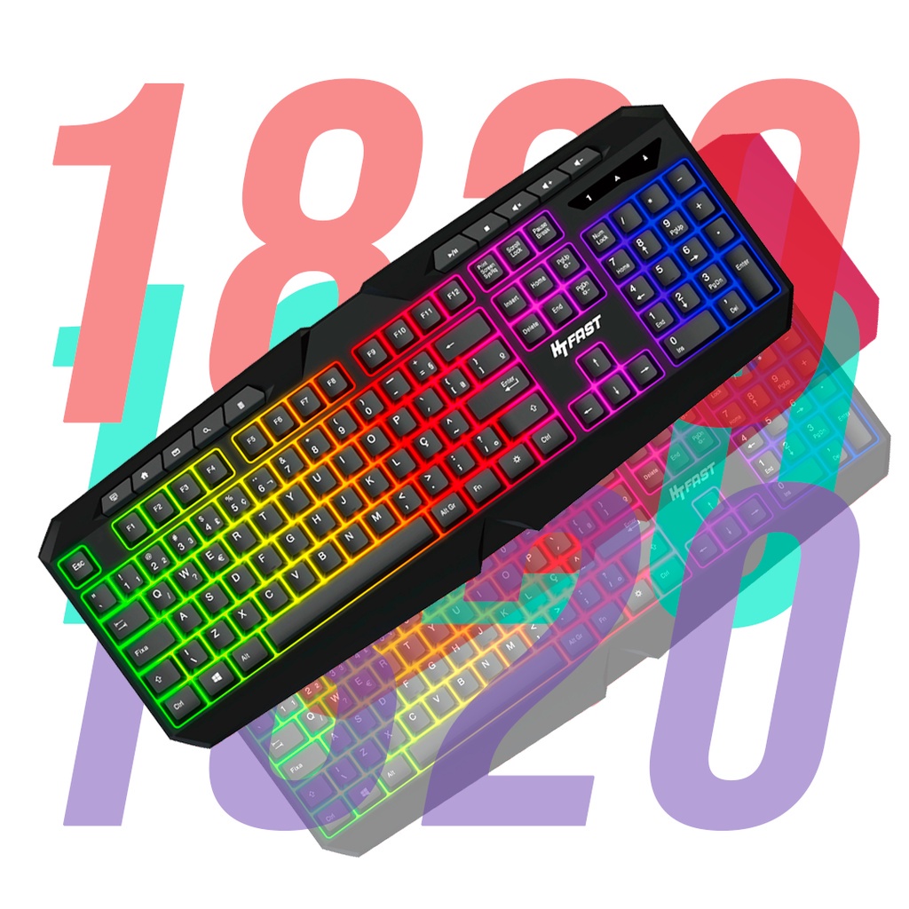 Teclado Gamer RGB LED pra Windows Ergonômico | Shopee Brasil