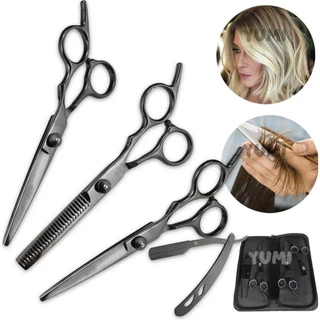 Kit Tesouras Profissional Cabelereiro Barbeiro Qualidade Premium + Garantia Yumi em Oferta na Shopee