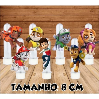 40 Apliques ou Tags para tubetes de 8cm tema Patrulha Canina niver