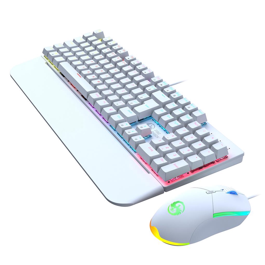 Kit Teclado + Mouse Mecanico Abnt2 Gamer Led Rgb Iluminado Switch Blue Bk-03