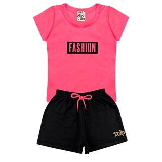 Look Infantil Inspiração Barbie 3 Peças: Top + Saia + Bolsinha com