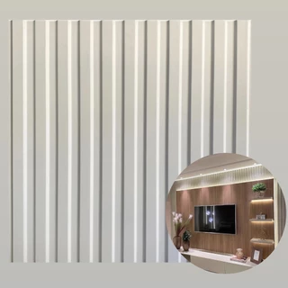 14 Placas Ripa Ripado Revestimento de Parede 3D Luxo 50x50 Alto Relevo Painel Resistente Decoração