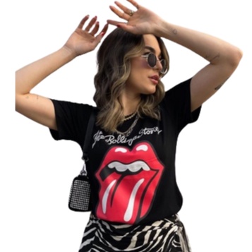 T shirt on sale rolling stones feminina