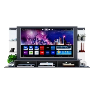 Painel com Suporte e Espelho para TV até 65" Multimóveis Nairobi Plus FG3357 Preto