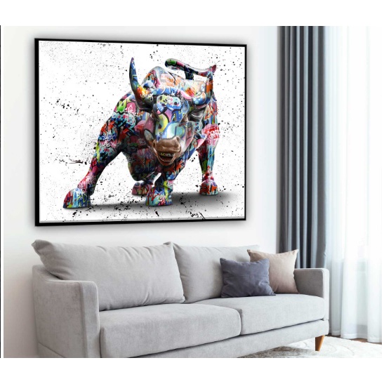 Quadros decorativos touro de wall street para sua sala ou quarto