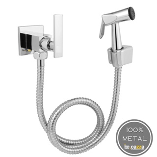 Ducha Higiênica Quadrada Alavanca C73 para Banheiro / Lavabo Flexível 1,20m Metal Inox 1/4 de Volta Luxo